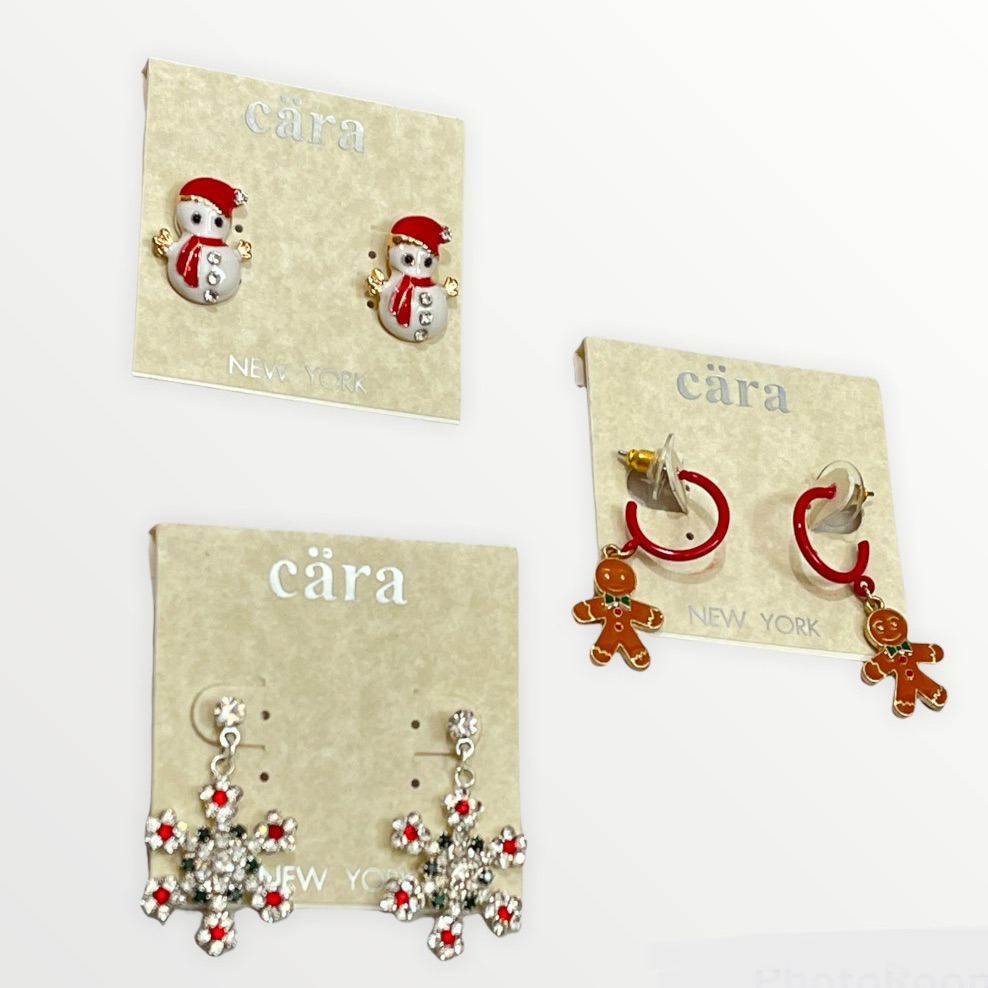Cara From Nordstrom 3 Pack Holiday Earring Lot